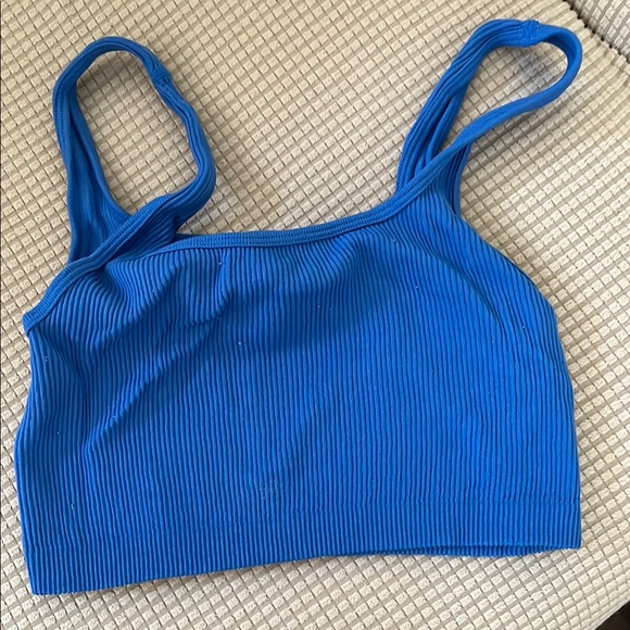 Blue Ribbed Tank Top - Picture 2 of 3